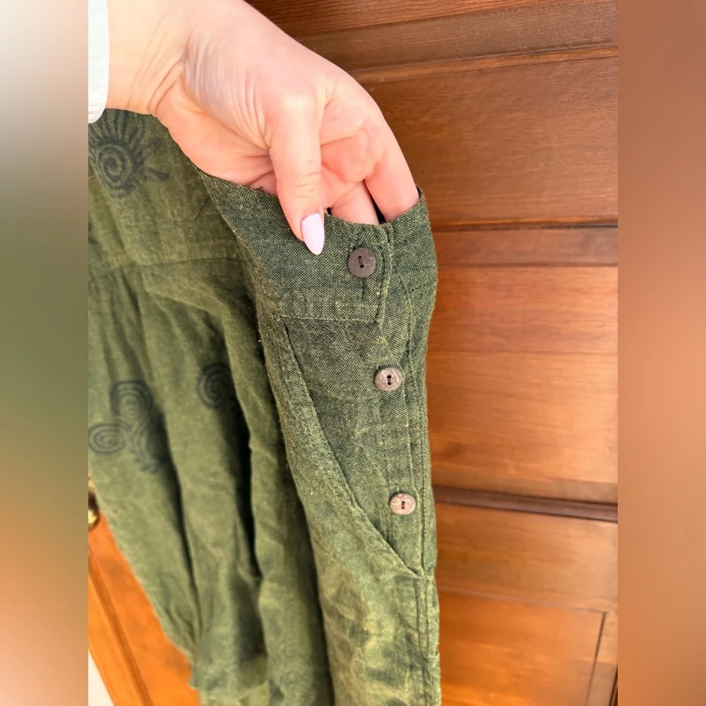 Cotton Bohemian Harem Jumpsuit Overalls - Picture 4 of 7